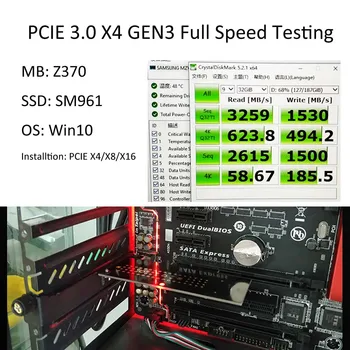 M. 2 PCIE Adapteris su M. 2 Heatsink for PC Desktop, PCIE GEN3 Visu Greičiu