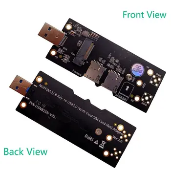 M. 2 Raktas B USB 3.0 Adapteris Riser Card for Desktop PC su Dual SIM Kortelės Lizdas, Jungtis WWAN/LTE SKAIČIUS 2/3/4G 5G Modulis