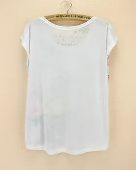 M. naujos moterų viršūnių tees summer tee kasdienių drabužių ponios marškinėlius 3d spausdinimo gėlių žiedai, paukščiai raidžių modelis T-shirts