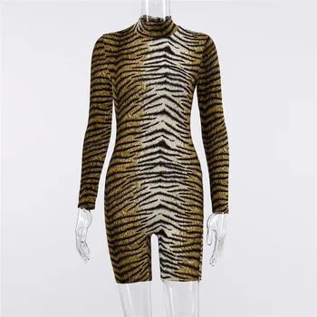 Mada Moterims Ilgomis Rankovėmis, Leopardas Spausdinimui Jumpsuit Romper Golfo Bodycon Playsuit Clubwear Ilgomis Rankovėmis Šalies Kelnės 2019 Naujas