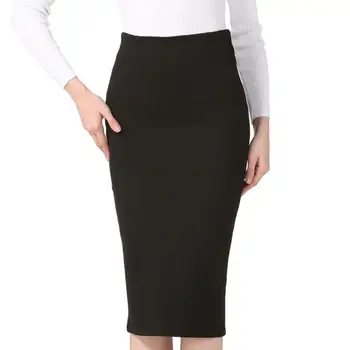 Mada pavasarį, rudenį naujų moterų sijonas plius dydis aukšto juosmens darbo slim pieštuku sijonas atidaryti šakutės seksualus office lady moterų sijonai