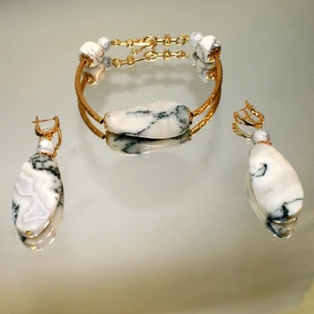 Mados Apyrankė su agato, natūralios baltos aukso spalvos papuošalų mados juvelyriniai dirbiniai moterų Stiliaus 2020 m.