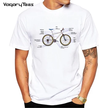 Mados bikeing Dizaino Anatomija Mechanikas, Dviračių Unisex Marškinėliai T Shirt O-Kaklo Hipster Tshirts