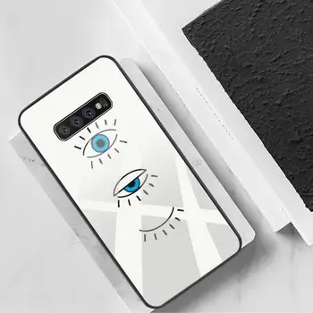 Mados Blogio akių Telefono dėklas Grūdintas Stiklas Samsung S20 Plius S7 S8 S9 S10 Plus Pastaba 8 9 10 Plius