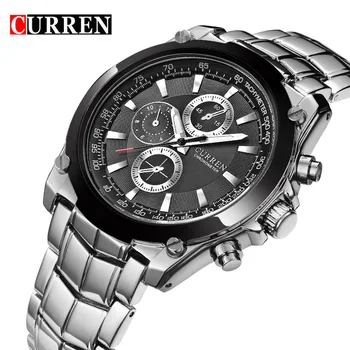 Mados Laikrodžiai Vyrams Top Brand Prabangių Verslo Laikrodžiai Atsitiktinis Žiūrėti Kvarcas-Laikrodžiai Relogio Masculino Montre Homme CURREN 8025