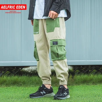Mados Multi Kišenės Kratinys Vyrų Krovinių Kelnės Streetwear Atsitiktinis Sweatpants Hip-Hop Harajuku Poilsiu Vyrų Kelnės