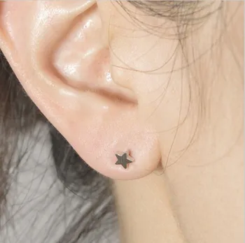 Mados penkerių-pažymėjo žvaigždutė auskarai viela, piešimo paviršiaus stud auskarai moterims