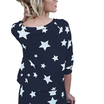Mados Star, Modelis ilgomis Rankovėmis Viršuje Kelnės Moterų Namų Sleepwear Pižama Nustatyti atsitiktinis laisvalaikio dropshipping