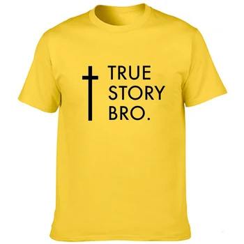 Mados TRUE STORY BRO Krikščionių Religinės Jėzus vyriški Marškinėliai Streetwear Trumpas Rankovės O-kaklo Spausdinti Tees Marškinėliai Harajuku 2020 m.