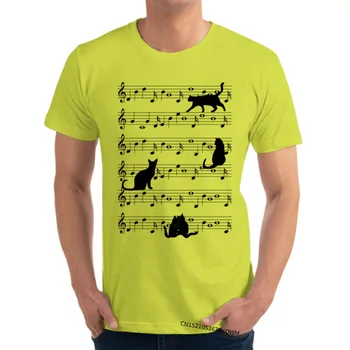 Mados Tshirts Kačių, kurie, pavyzdžiui, muzikos Top marškinėliai Vyrams Užsakymą Įrengti Vasaros Viršūnes Marškinėliai Grynos Medvilnės Aukščiausios Kokybės