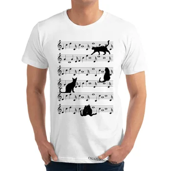 Mados Tshirts Kačių, kurie, pavyzdžiui, muzikos Top marškinėliai Vyrams Užsakymą Įrengti Vasaros Viršūnes Marškinėliai Grynos Medvilnės Aukščiausios Kokybės