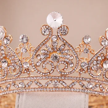 Mados Vestuvių Karūna Baroko Kalnų Krištolas Crystal Crown Lankelis Aukso Karūna Vestuvių Plaukų Aksesuarai Bridal Crown Plaukų Aksesuarai