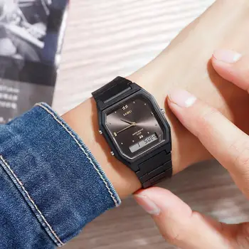 Mados vyriški Laikrodžiai Elektroninių Laikrodžių Prekės ženklo SKMEI Riešo Žiūrėti Paprasto Dizaino Ciferblatas Dvigubas Laikas Skaitmeninių Laikrodžių Vyrams, Moterims
