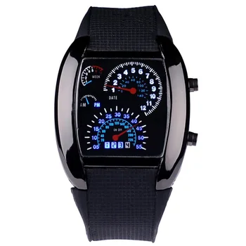 Mados Vyrų Laikrodžiai Vyrams, Led Skaitmeniniai Laikrodžiai Lenktynių Greičiu Automobilio Dot Vyrų Sporto Laikrodžiai Silikono Dirželis Elektroniniai Laikrodžiai reloj hombre