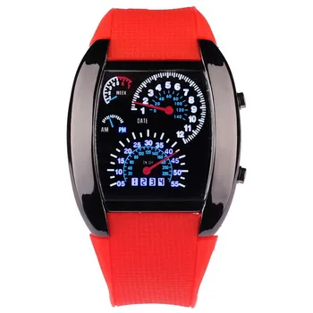 Mados Vyrų Laikrodžiai Vyrams, Led Skaitmeniniai Laikrodžiai Lenktynių Greičiu Automobilio Dot Vyrų Sporto Laikrodžiai Silikono Dirželis Elektroniniai Laikrodžiai reloj hombre