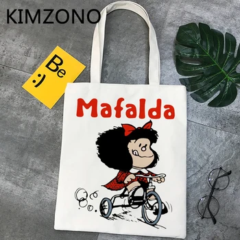 Mafalda pirkinių krepšys shopper bolso daugkartinio naudojimo medvilnės, džiuto pluošto krepšys drobės krepšys sulankstomas audinio bolsas ecologicas užsakymą