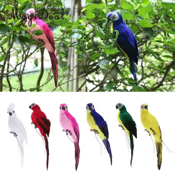MagiDeal Macaw Papūgų Ornamentu Imitacija, Sodas, Lauko Medžio Dekoro Paukščių Figūrėlės Pav Modelis