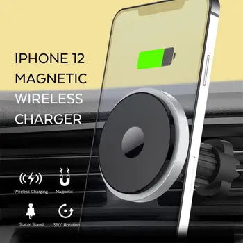 Magnetas Masyvo Belaidis Automobilinis Įkroviklis IPhone 12 Por Max/12 Mini/12 Pro Automobilio Telefono Turėtojas 