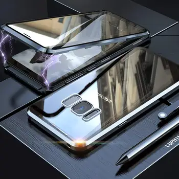 Magnetinio Atveju, Samsung Galaxy S8 padengti Visas Stiklas Grūdintas Kino Magnetas Case Cover For Samsung Galaxy S8+ S8 plius telefono dėklas