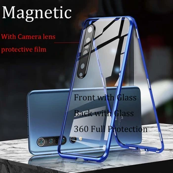 Magnetinio Atveju Xiaomi Mi 10 Pro Byla 360 visas Apsaugos Stiklo Atveju Xiaomi 10 Pro Mi10 Atveju su fotoaparato objektyvą filmas