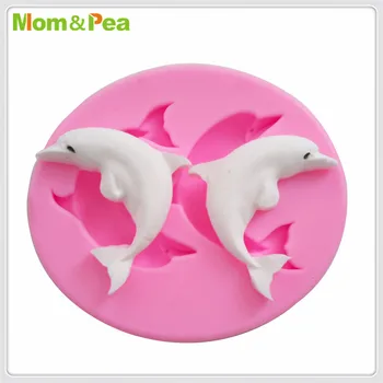 Mama&Žirnių MPA1924 2-Delfinų Silikono Formos Pyragas Apdaila Minkštas Pyragas 3D Pelėsių, Maisto Klasės,