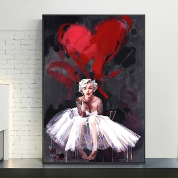 Marilyn Monroe Drobė Meno Tapybos ir Plakato Spausdinimo Meną Sienos Nuotraukas Gyvenimo Kambario Sienos Meno Namų Dekoro Cuadros