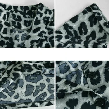 Marškinėliai Moterims Leopard Įpjovomis Slim Prašmatnus Moteriški Retro Visas rungtynes, Stilingas, Madingas Paprastas Elegantiškas Gatvės Dėvėti Seksualus Kvėpuojantis Naujas
