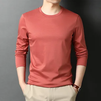 Marškinėliai vyrams apvalios kaklo medvilnės ilgomis rankovėmis t shirts 2020 naują pavasario ir rudens mados viršūnes tees jke301