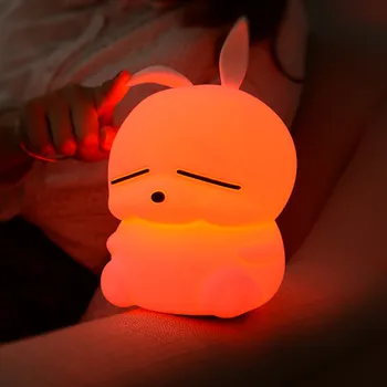 Mashimaro LED Naktį lengvo Prisilietimo Jutiklis Spalvinga USB Animacinių filmų Silikono Triušis Lempos Katytė Naktiniai staleliai, Lempa, Vaikams, Vaikų, Kūdikių Dovanų