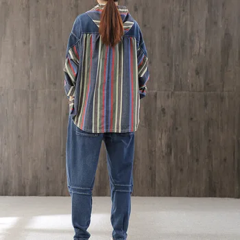 Max LuLu 2020 M. Pavasarį Korėjos Mados Ponios Prarasti Dviejų Dalių Rinkiniai Moteriški Džinsai Vintage Kostiumai Kratinys Streetwear Viršūnės Ir Kelnės