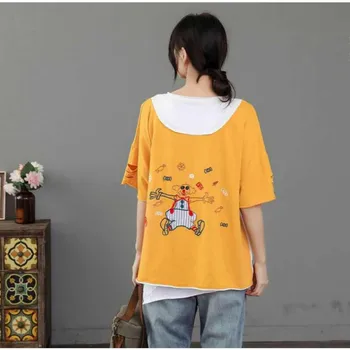 Max LuLu 2020 Naujų Korėjos Vasaros Mados Ponios Prarasti Tee Marškinėliai Moteriški Atsitiktinis Kratinys Tshirts Moterų Medvilnės Trumpomis Rankovėmis Viršūnes