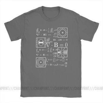 Maxwell ' o Lygtyse Vyrų T Shirts Mokslo Įdomus Fizikos Matematikos Lygtis, Vėpla Atsitiktinis Marškinėliai trumpomis Rankovėmis T-Marškinėliai Medvilnės
