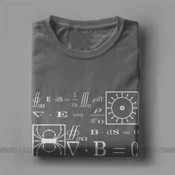 Maxwell ' o Lygtyse Vyrų T Shirts Mokslo Įdomus Fizikos Matematikos Lygtis, Vėpla Atsitiktinis Marškinėliai trumpomis Rankovėmis T-Marškinėliai Medvilnės