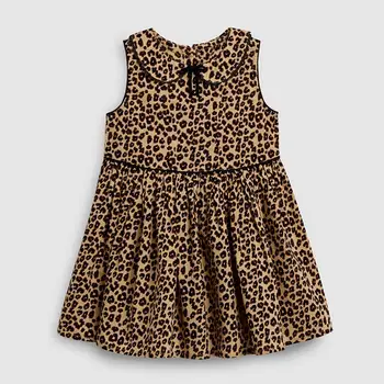 Mažai Specialistė 2021 Naujas Vasaros Kūdikių Mergaičių Drabužių Prekės Ženklo Suknelė Vaikai Medvilnės Gyvūnų Leopard Vaisių Gėlių Spausdinti Rankovių Suknelės