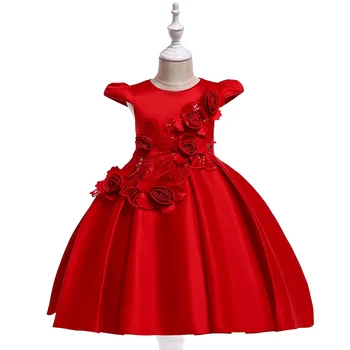 Mažmeninės Gėlių Mergaitė Gėlių Suknelė Naujųjų Metų Vaikų Mergaičių Blizgučiais Princesė Dress Oficialų Šalis Suknelė L5070