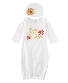 Mažoji Sesutė ir Gėlių Aplikacija Kūdikių miegmaišis su Skrybėlę