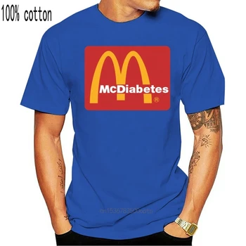 McDiabetes McDonalds Šrifto Logotipas Parodija Grafikos Kokybę t-shirt mens tee unisex