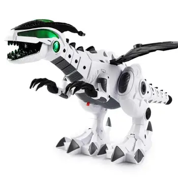 Mechaninė Dinozaurai Su Sparno Animacinių Filmų Pėsčiomis Gyvūnų Universalus Elektros Dinozaurų Purškimo Šviesos, Garso Berniukų Vaikų Švietimo Žaislas