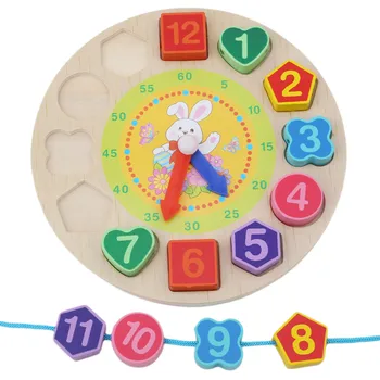 Medienos Skaitmeninis Geometrijos Laikrodis Medinių Blokų Žaislai Vaikams Švietimo Žaislas Brinquedos Menino Mediniai Žaislai Baby Berniukas Ir Mergaitė