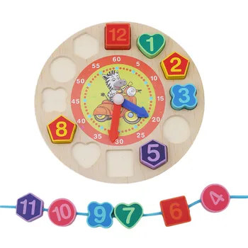 Medienos Skaitmeninis Geometrijos Laikrodis Medinių Blokų Žaislai Vaikams Švietimo Žaislas Brinquedos Menino Mediniai Žaislai Baby Berniukas Ir Mergaitė