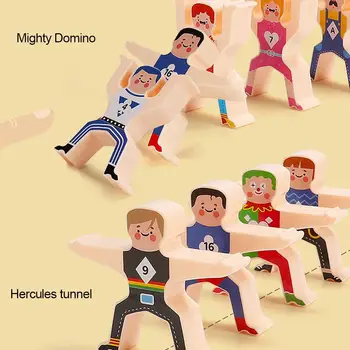 Mediniai Krovimas Žaidimai Hercules Akrobatų Trupė Susikabinti Žaislai Balansavimo Blokai Žaidimai Bamblys Švietimo Žaislai