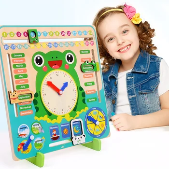 Mediniai Montessori Žaislai, Kūdikių Orų Sezono Kalendorius Laikrodis Laiką Pažinimo Ikimokyklinio Ugdymo Mokymo Priemonių Žaislai Vaikams