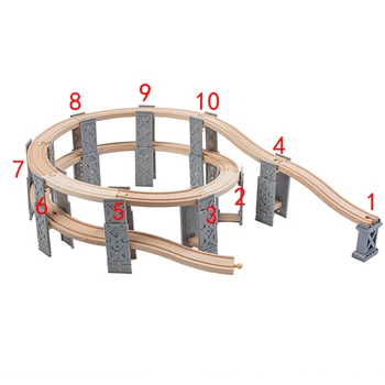 Mediniai Spiralės Tiltas, Geležinkelio Bėgių Priedai Tinka Visų Žinomų Medinis Traukinio Švietimo Berniukas/ Vaikams Žaislas