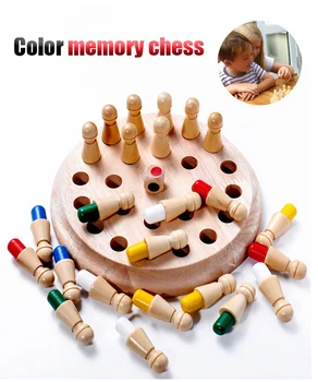 Mediniai Įdomus Spalvų Atminties Šachmatų Montessori Ugdymo stalo Žaidimas, Medinės Atminties Chesschildren tai Alpinia Oxyphylla Žaislai Dovana