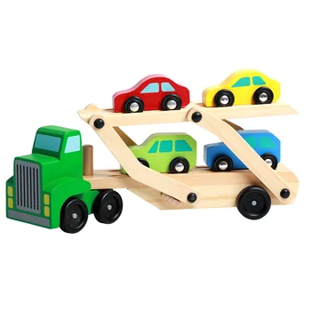 Medinis Dviaukštis Sunkvežimių Žaislas Transporto Vežėjo Sunkvežimių Modeliavimas Žaislas Automobilio Modelio Vaikų švietimo žaidimai, žaislai, dovanos