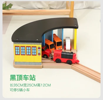Medinių Bėgių Geležinkelio Stovėjimo Priedai Švietimo Žaislai Tunelis Kirsti Tilto Suderinama Visi Medienos Traukinio Bėgių Biro Žaislai Vaikas
