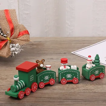 Medinių Kalėdų Traukinys Ornamentu Kalėdinė Dekoracija Namuose Kalėdų Senelis Dovanų, Žaislų, Amatų Lentelė Šalis Deco Kalėdos 2021 Naujųjų Metų
