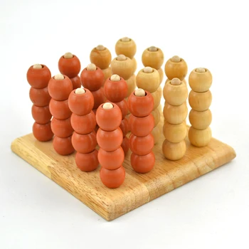 Medinių žaislų linija keturių klasikinis žaidimas pop baro priemonė stereo 3D prisijungti keturi žodis pupelių nešiojamų skyriuje įdėti 4 granulių linija 1set