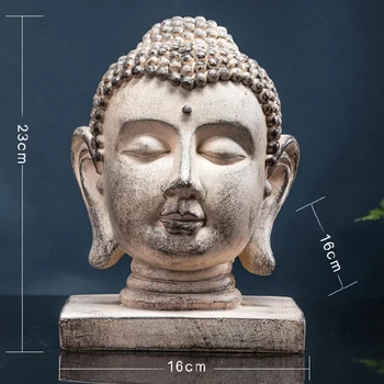 Medituoti Budos Galva Statula Namų Dekoro Buda Statulėlės Zen Sodas, Lauko Apdailos Dervos Budos Skulptūra, Statula, Papuošalai