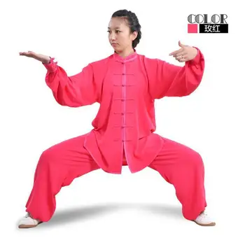 Medvilnės ir lino Kinų Stiliaus Vyrų Rinkiniai Kung Fu Kostiumas Vyrams Kovos Meno Striukė, Kelnės Nustatyti Chi Vienodas Kinijos Raudona Unisex